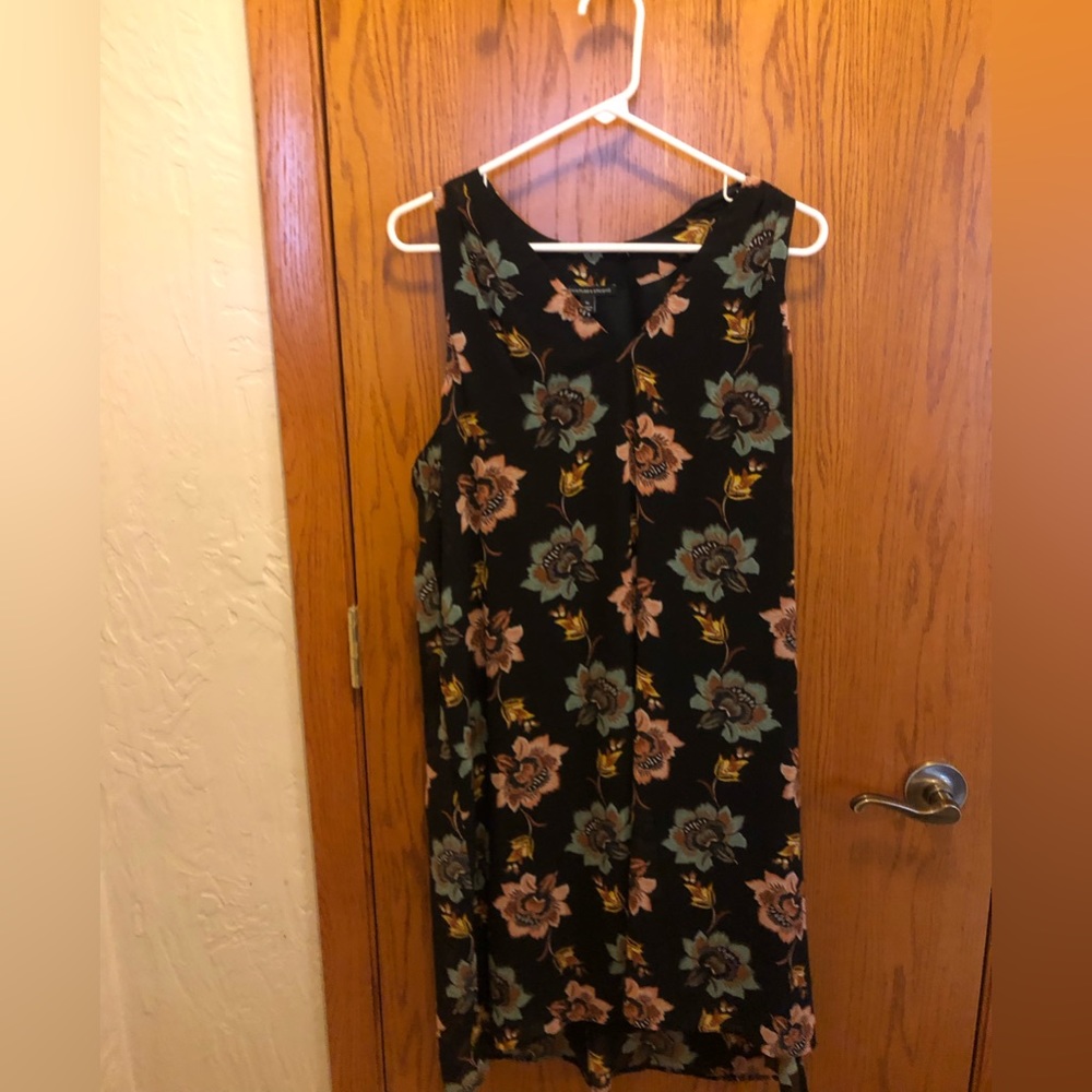 Black Floral Midi Dress